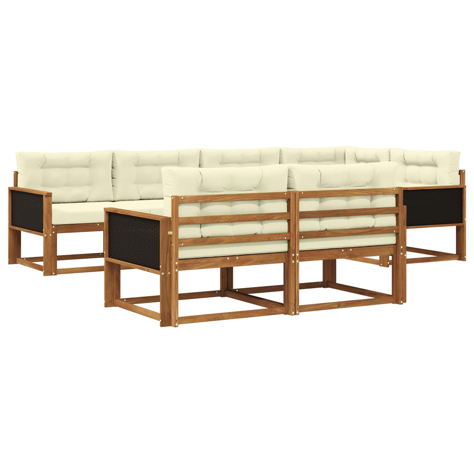 Set vanjskih sofa 8 pcs Prirodna i krem