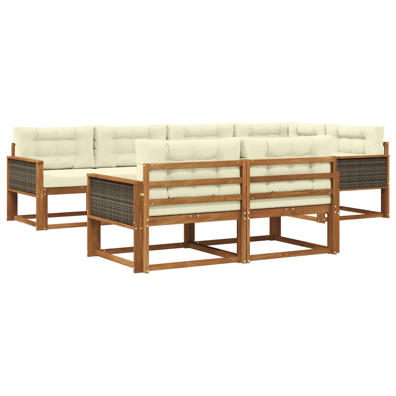 Set vanjskih sofa 8 pcs Prirodna i krem