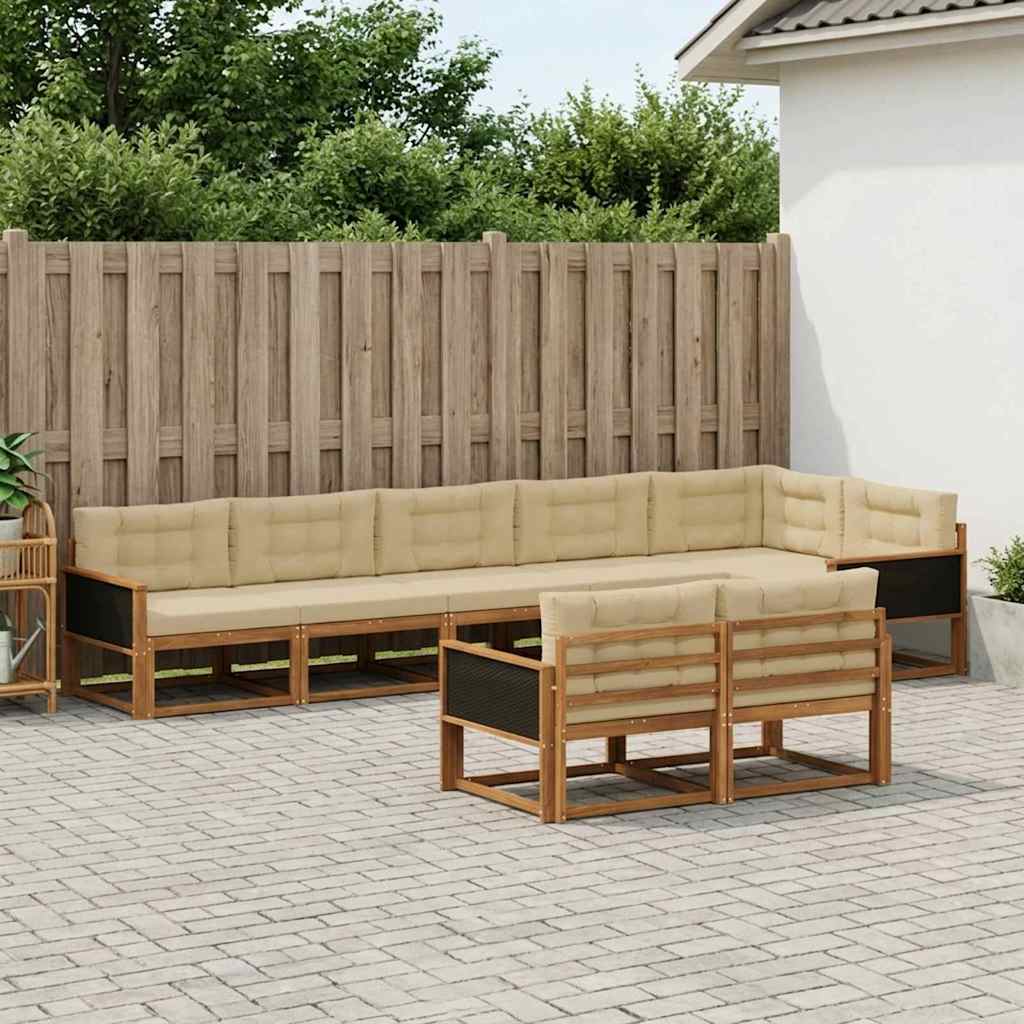 Set vanjskih sofa 8 kom. Prirodna i bež