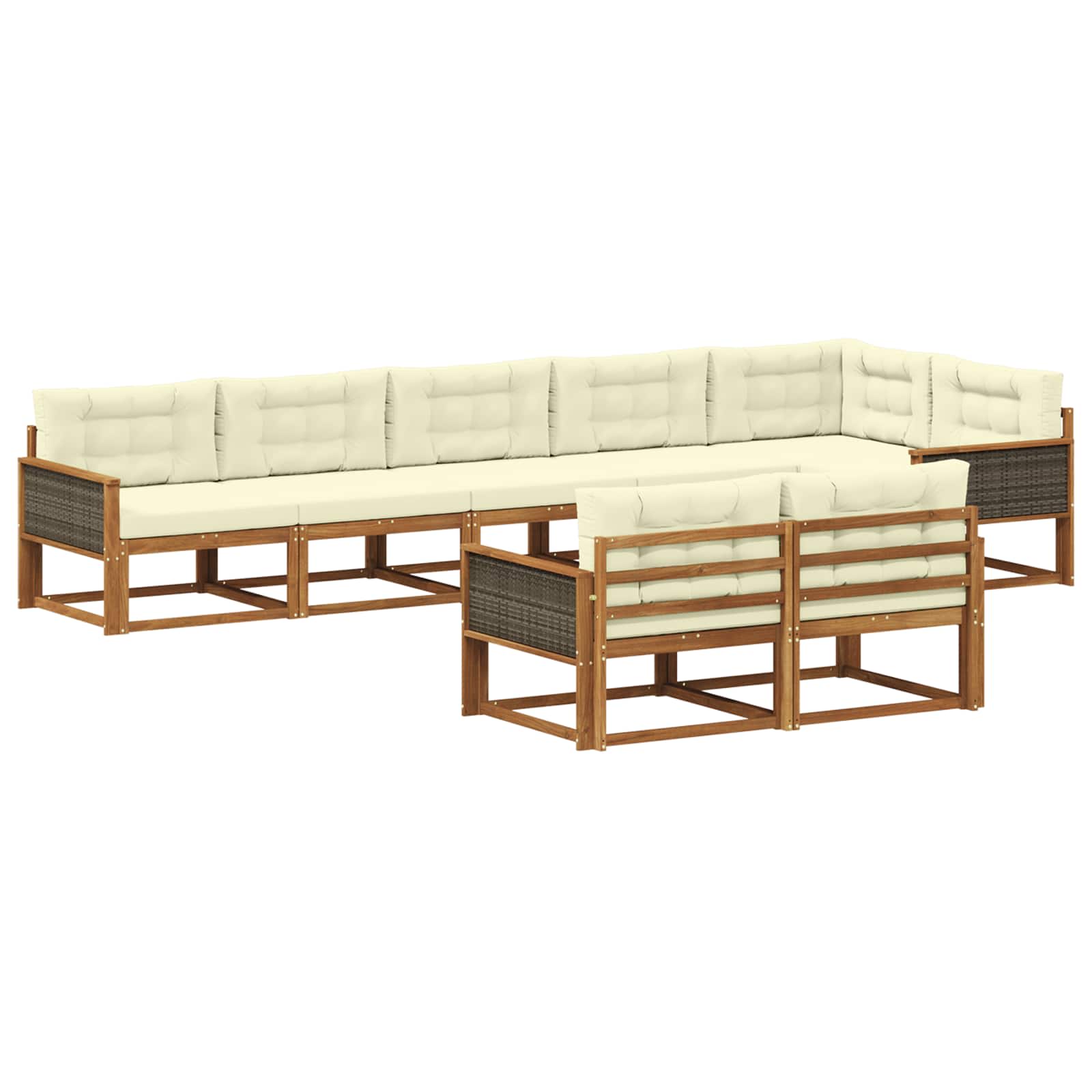 Set vanjskih sofa 8 pcs Prirodna i krem