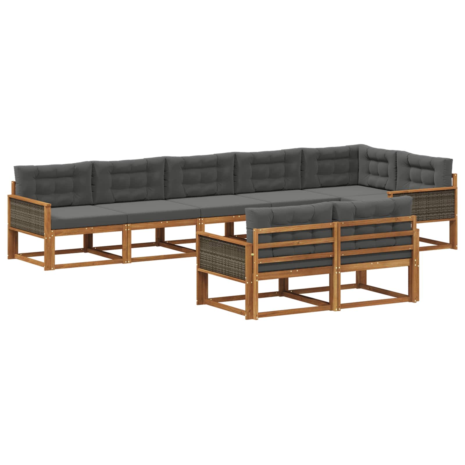 Set vanjskih sofa 8 pcs Prirodna i antracit