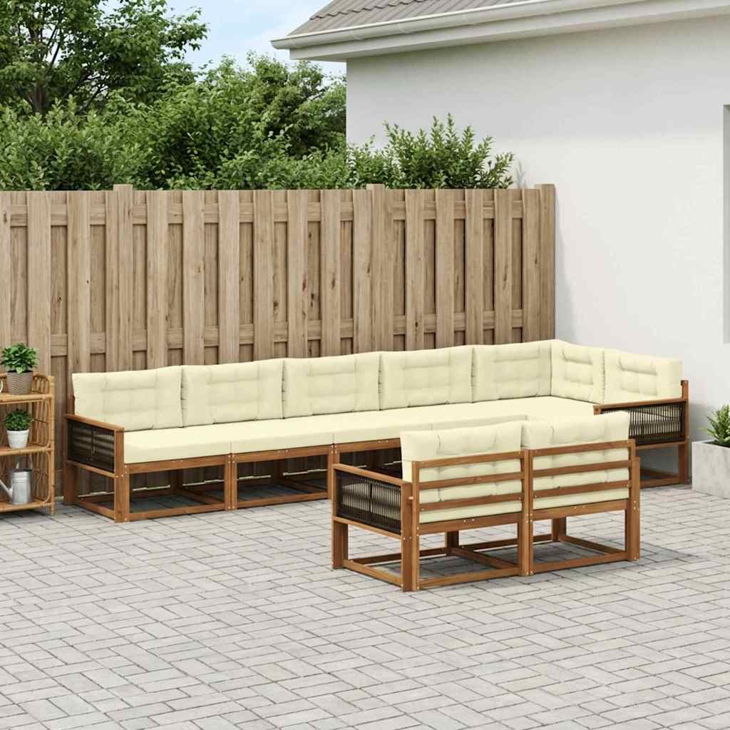 Set vanjskih sofa 8 pcs Prirodna i krem