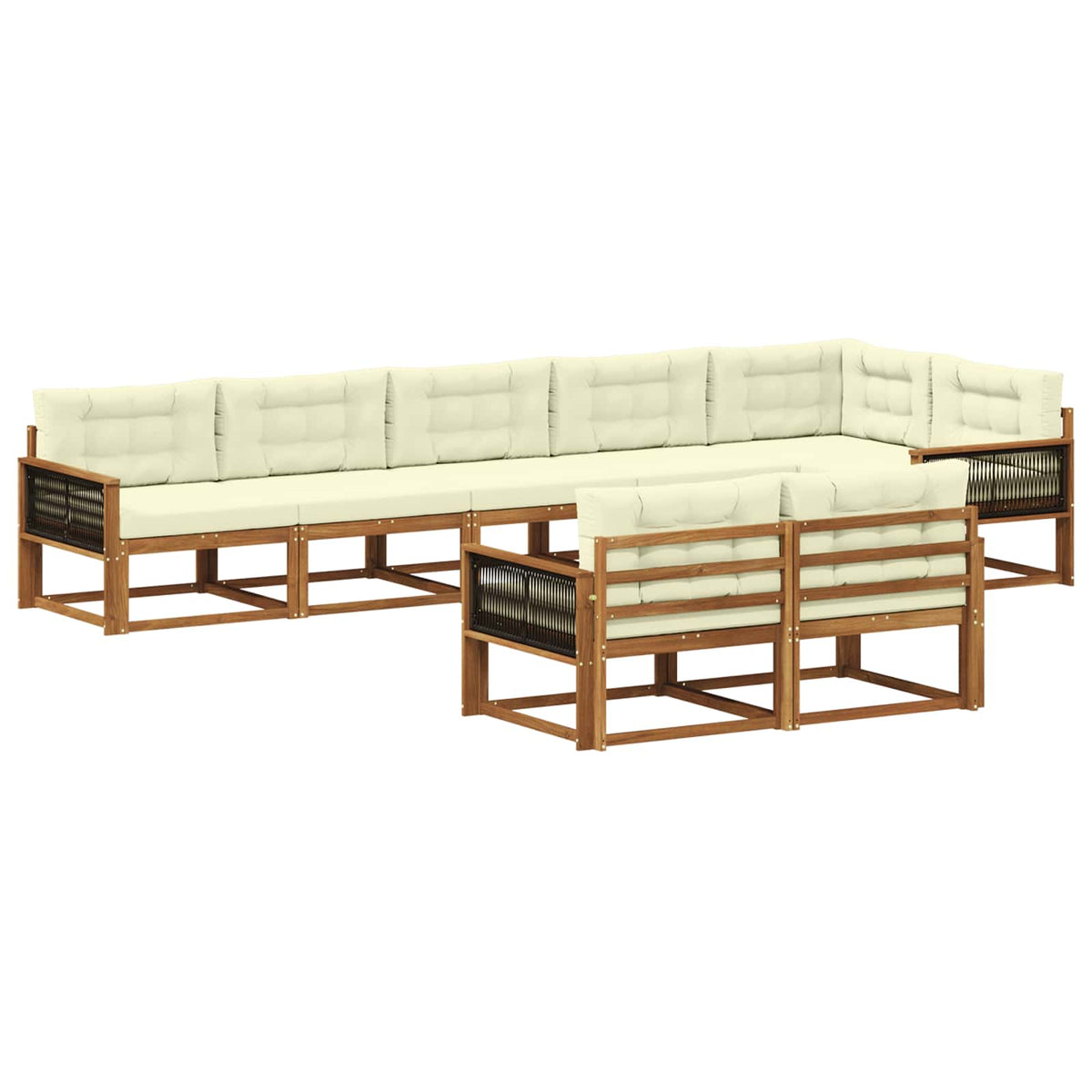 Set vanjskih sofa 8 pcs Prirodna i krem