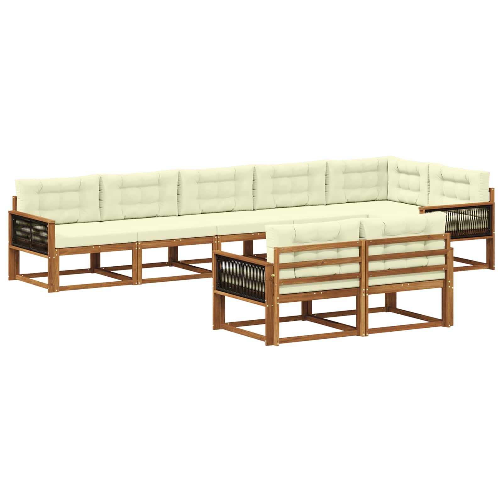 Set vanjskih sofa 8 pcs Prirodna i krem