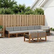 Set vanjskih sofa 8 kom. Prirodna i Svjetlosiva