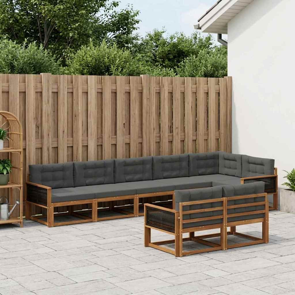 Set vanjskih sofa 8 pcs Prirodna i antracit