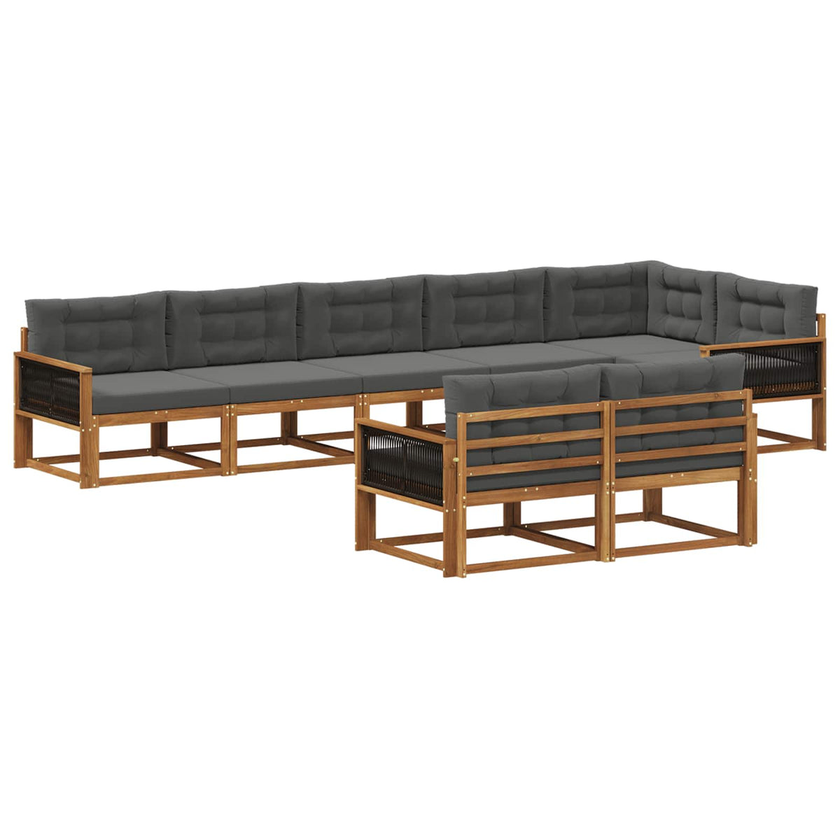 Set vanjskih sofa 8 pcs Prirodna i antracit