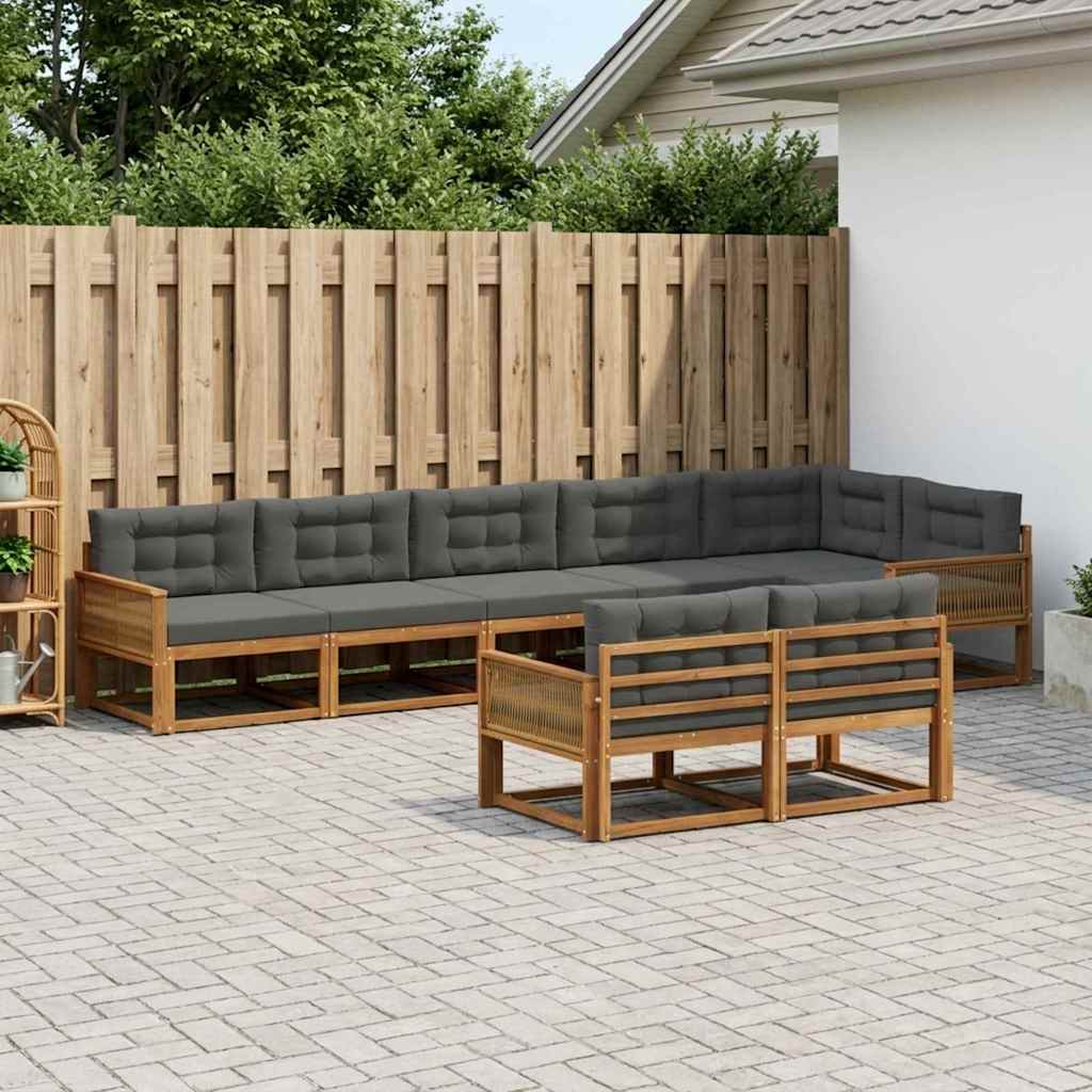 Set vanjskih sofa 8 pcs Prirodna i antracit