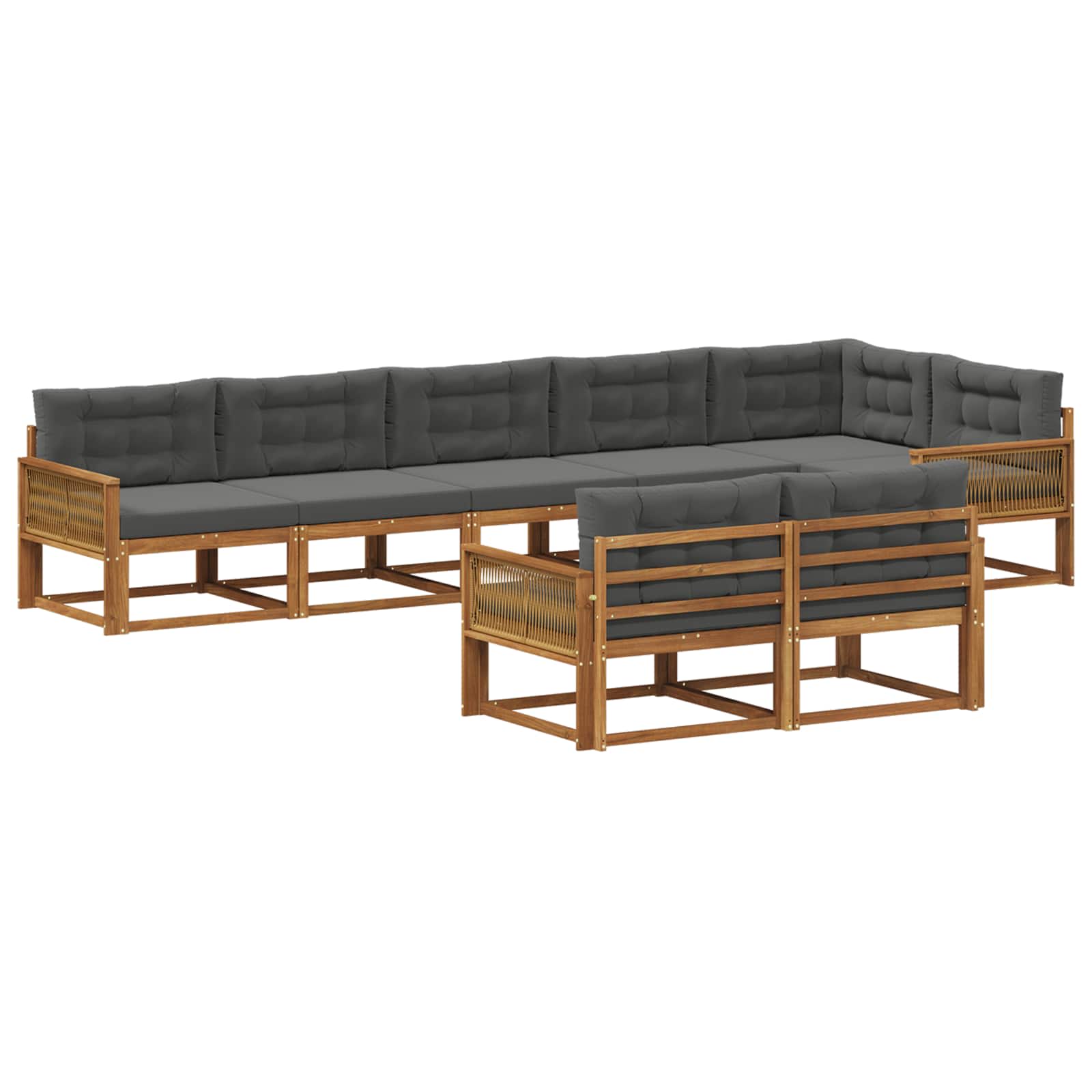 Set vanjskih sofa 8 pcs Prirodna i antracit