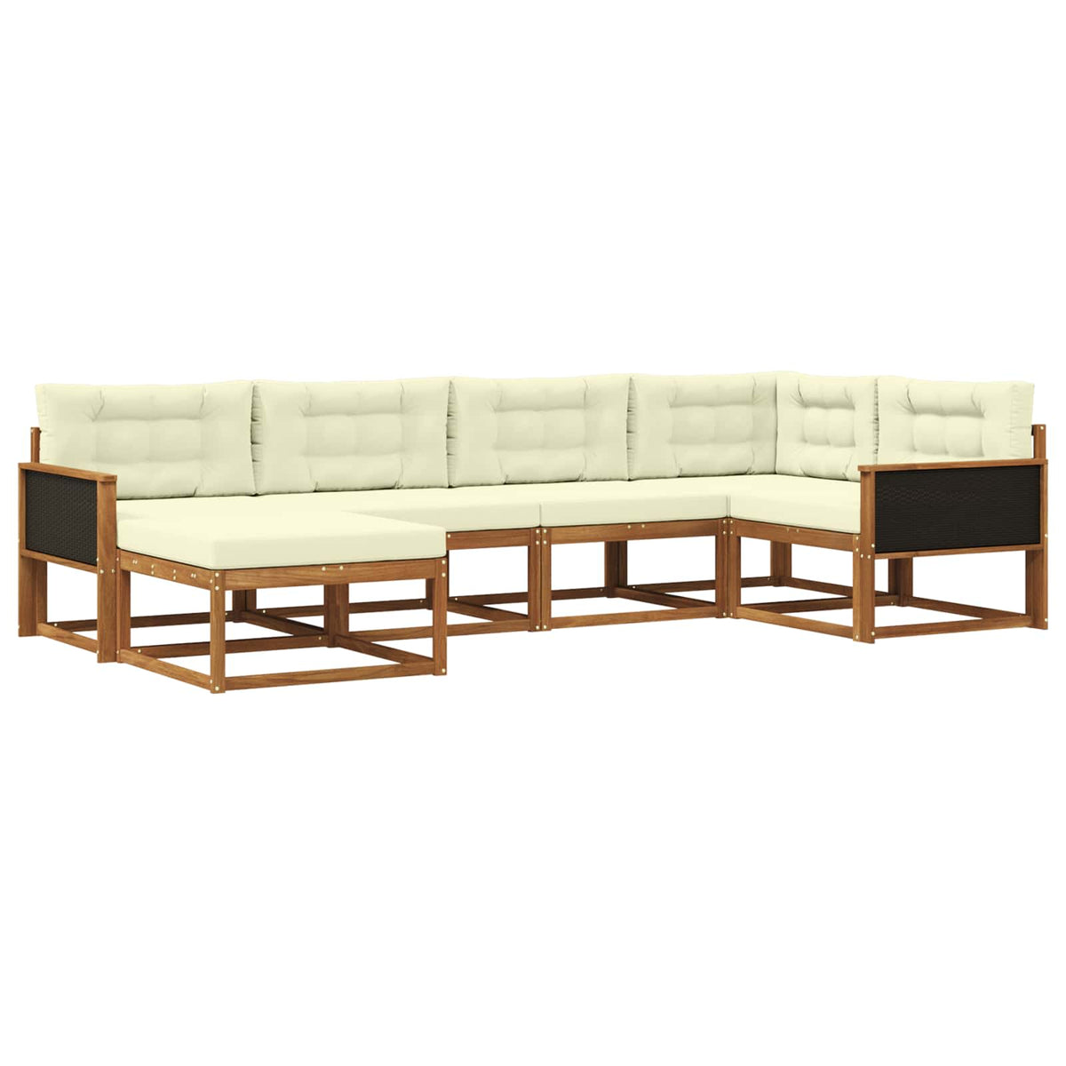 Set vanjskih sofa 6 pcs Prirodna i krem