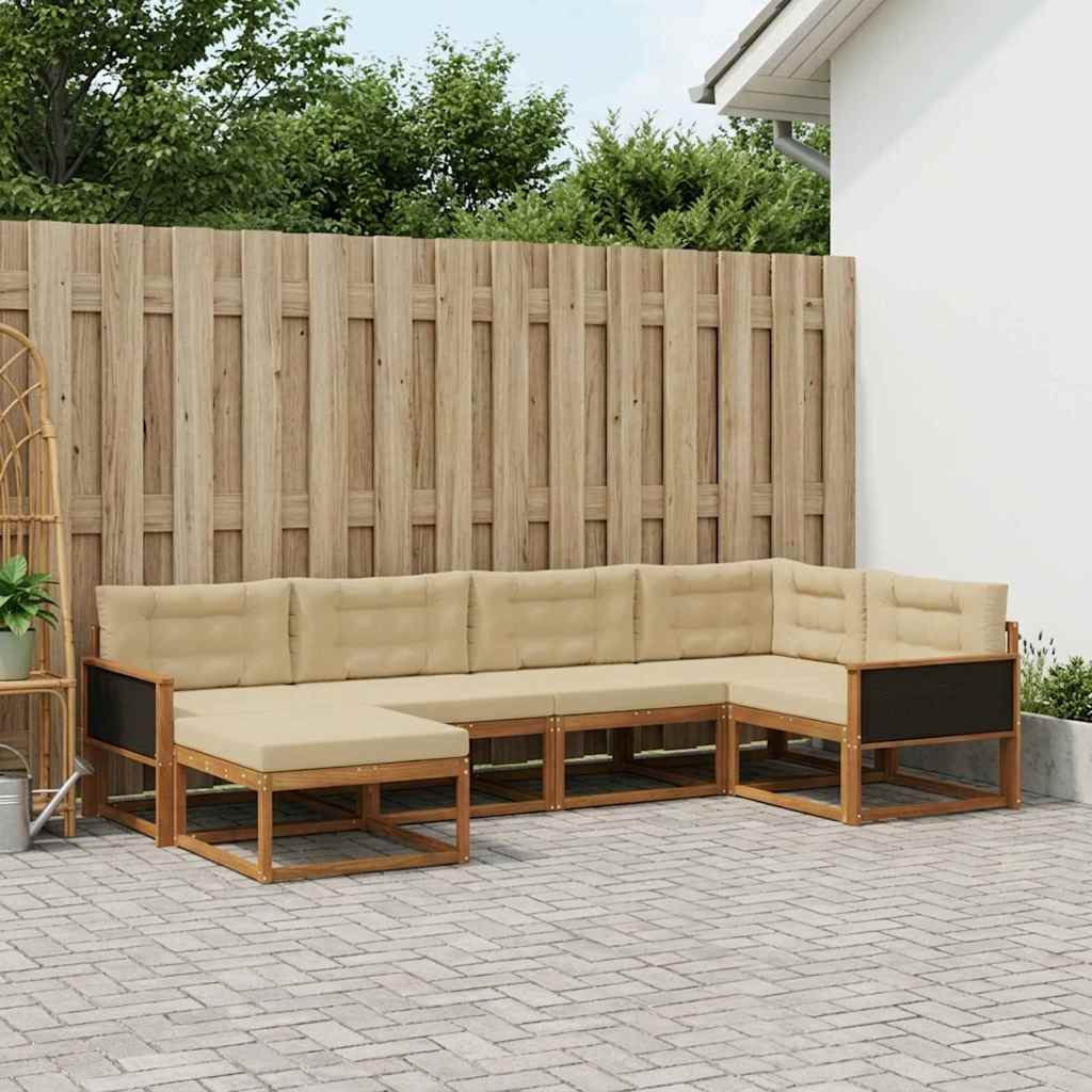 Set vanjskih sofa 6 kom. Prirodna i bež