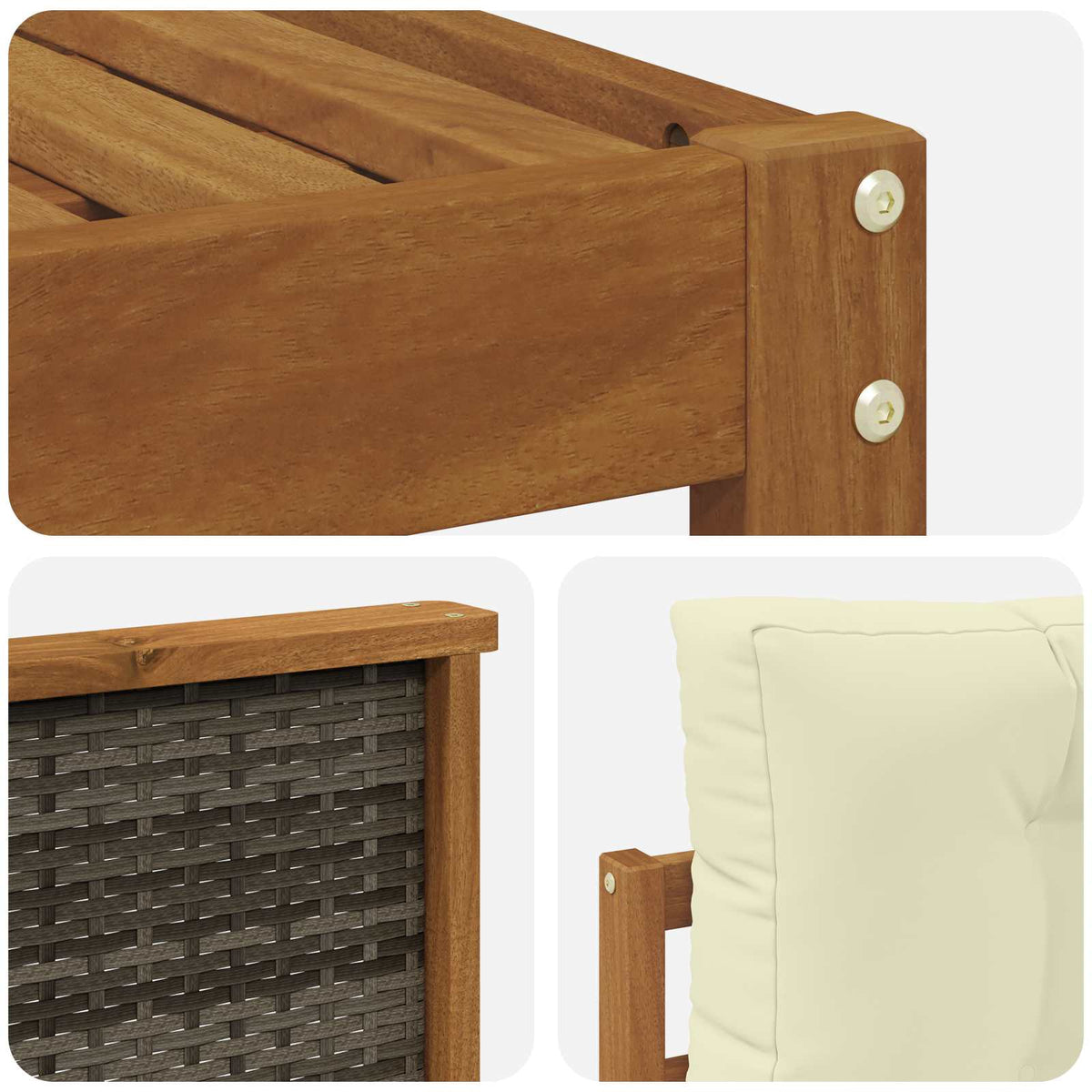 Set vanjskih sofa 6 pcs Prirodna i krem
