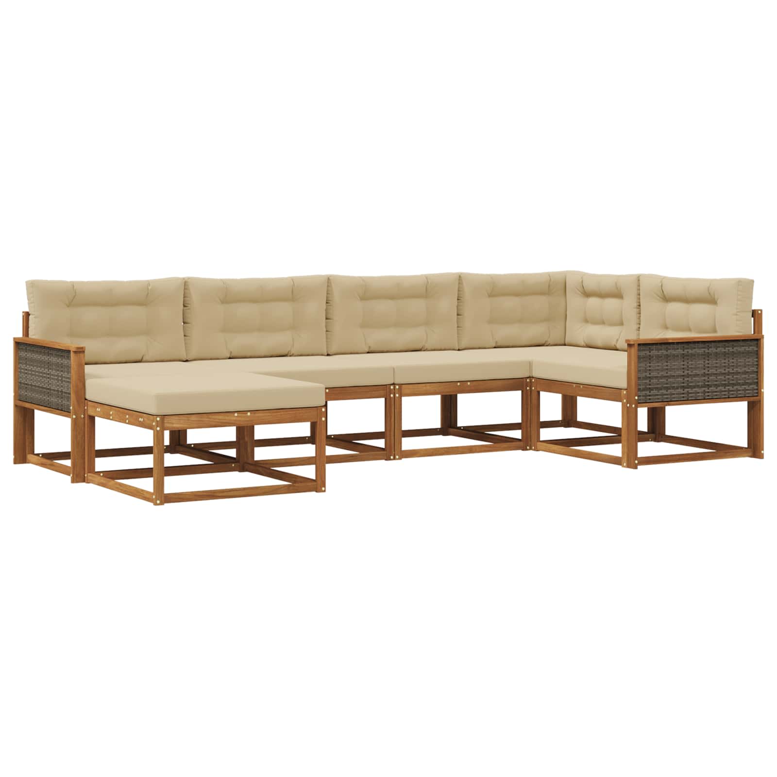 Set vanjskih sofa 6 pcs Prirodna i bež