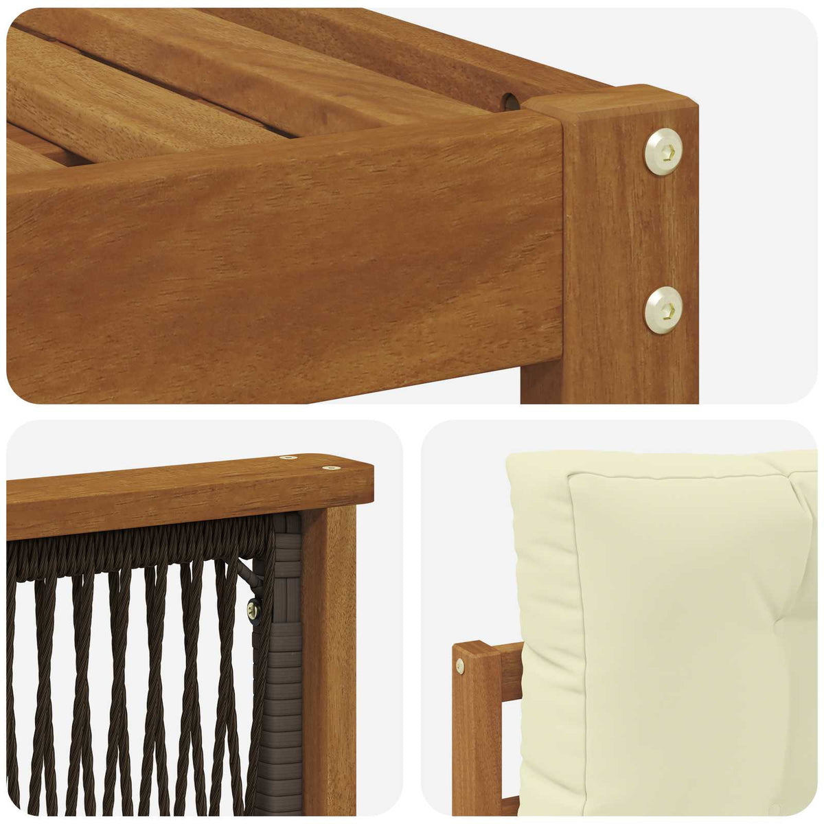 Set vanjskih sofa 6 pcs Prirodna i krem