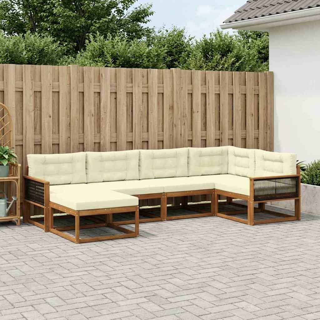 Set vanjskih sofa 6 pcs Prirodna i krem