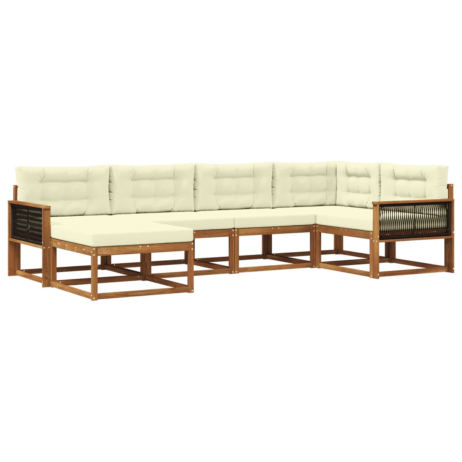Set vanjskih sofa 6 pcs Prirodna i krem