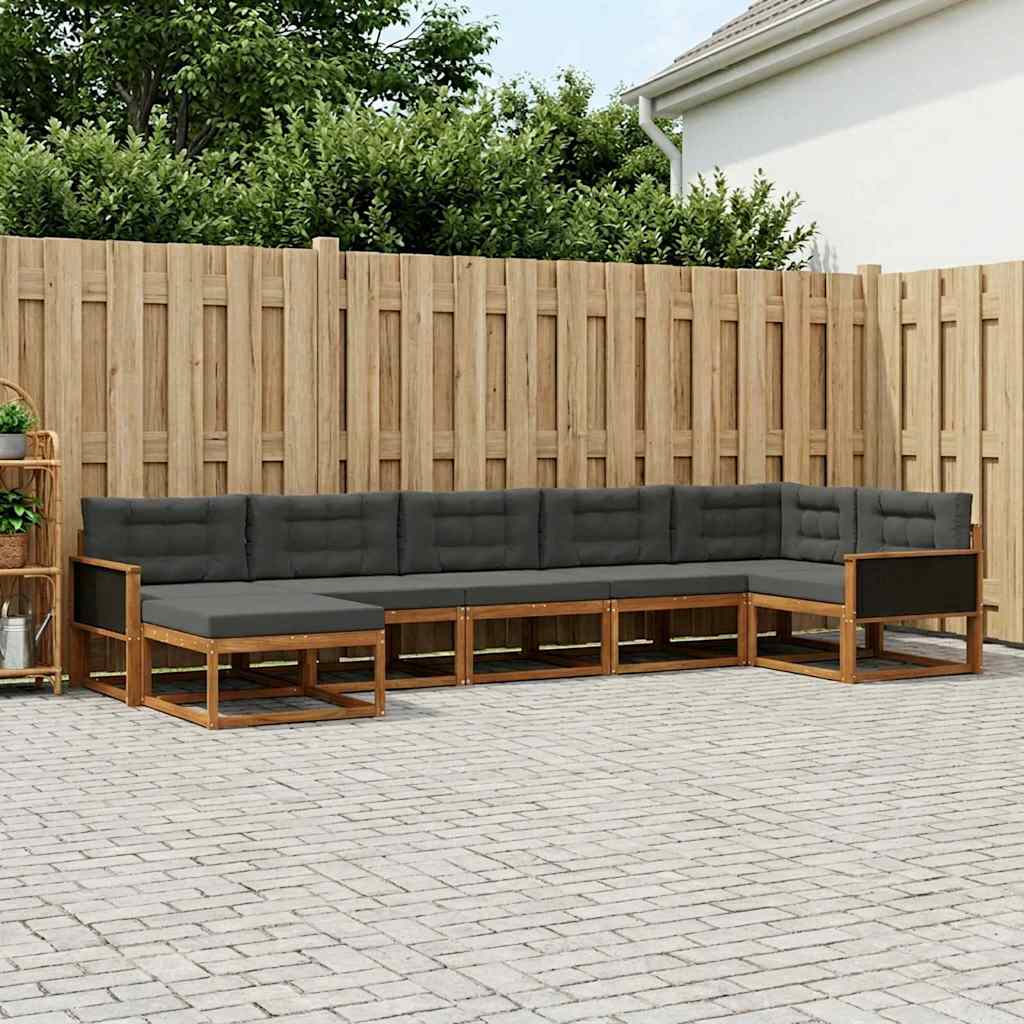 Set vanjskih sofa 7 kom. Prirodna i antracit
