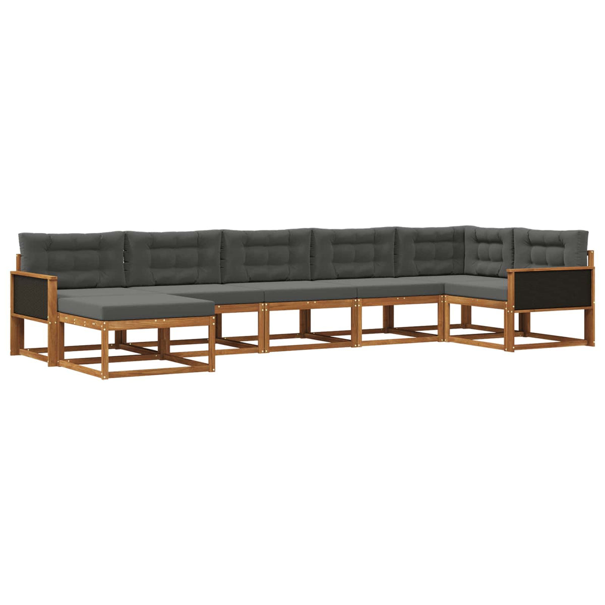 Set vanjskih sofa 7 kom. Prirodna i antracit