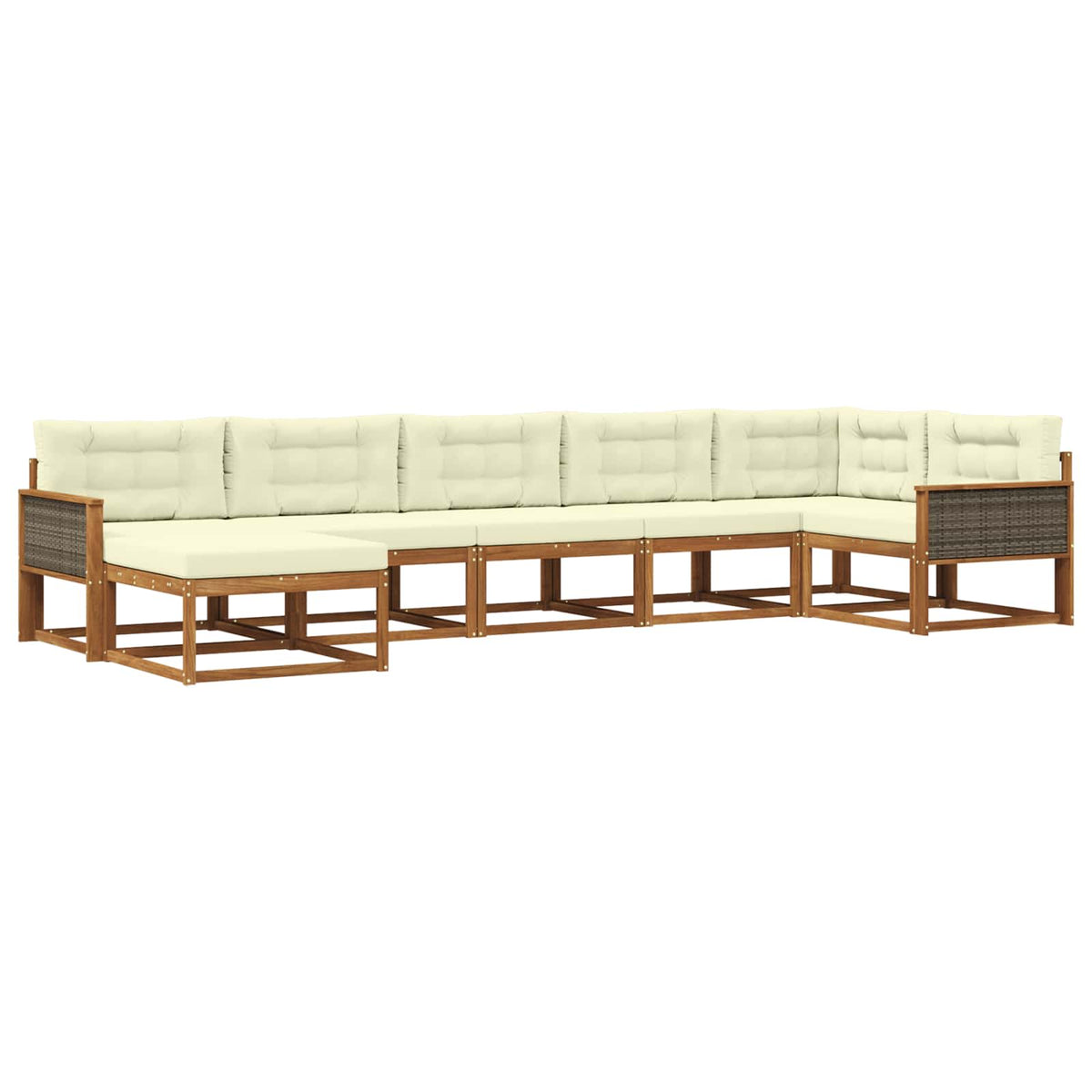 Set vanjskih sofa 7 kom. Prirodna i krem