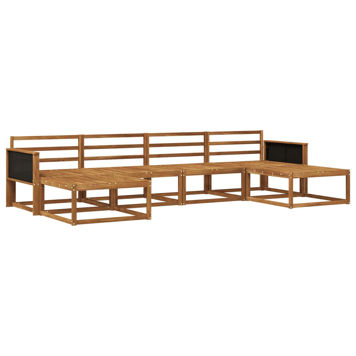 Set vanjskih sofa 6 kom. Prirodna Čvrsto drvo akacije