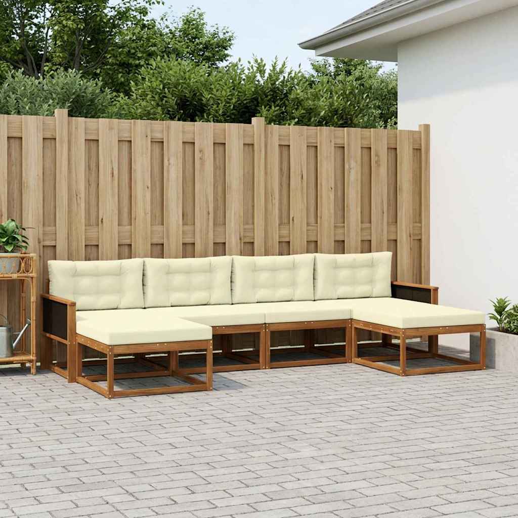 Set vanjskih sofa 6 kom. Prirodna i krem