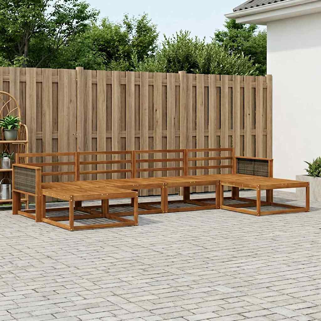 Set vanjskih sofa 6 kom. Prirodna Čvrsto drvo akacije