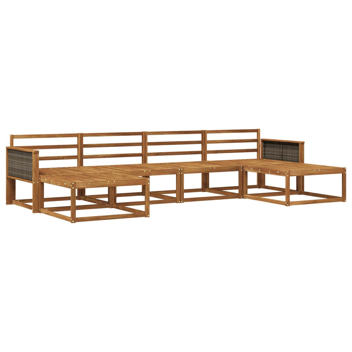 Set vanjskih sofa 6 kom. Prirodna Čvrsto drvo akacije