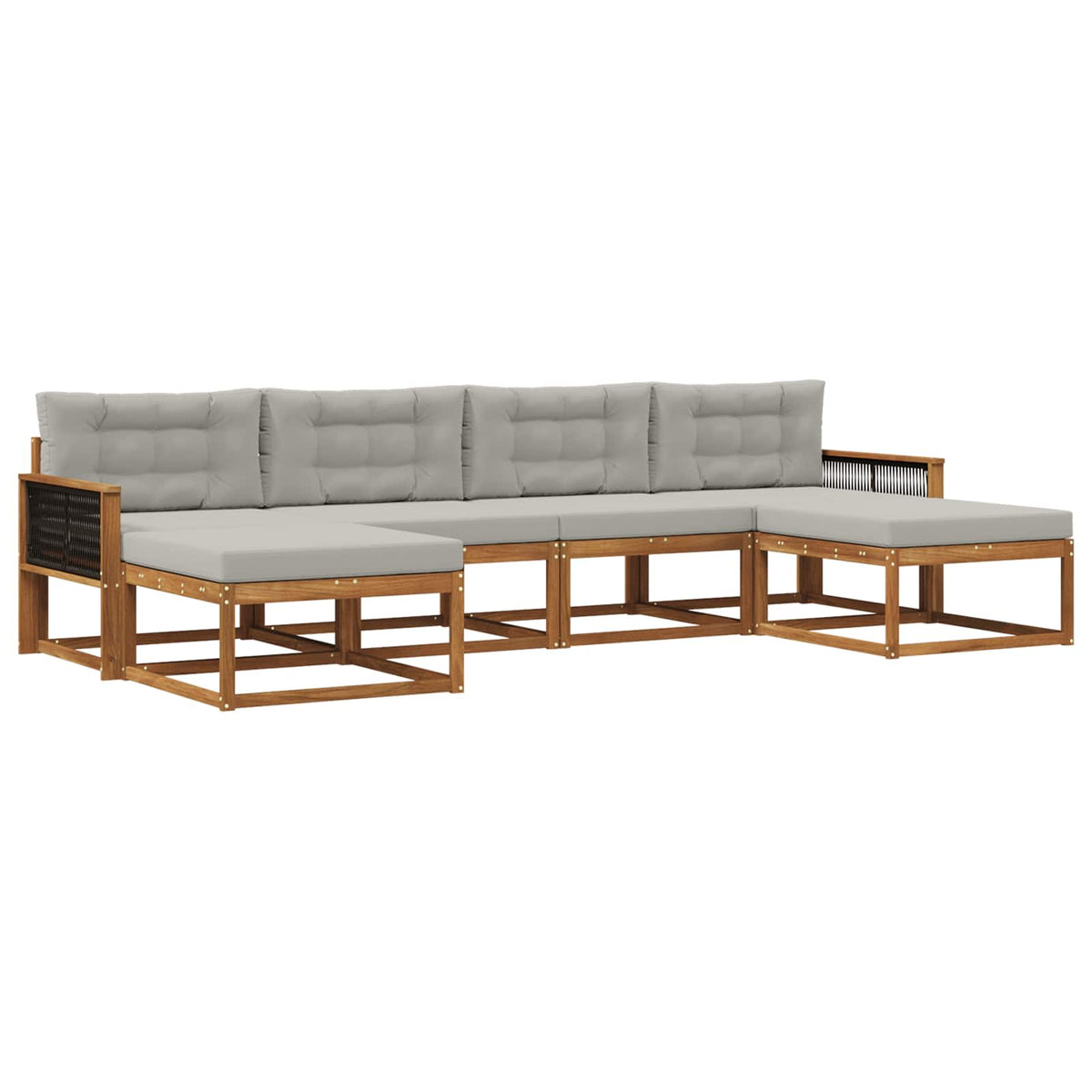 Set vanjskih sofa 6 kom. Prirodna i svjetlosiva