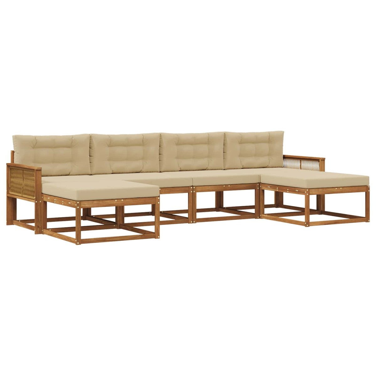 Set vanjskih sofa 6 kom. Prirodna i bež