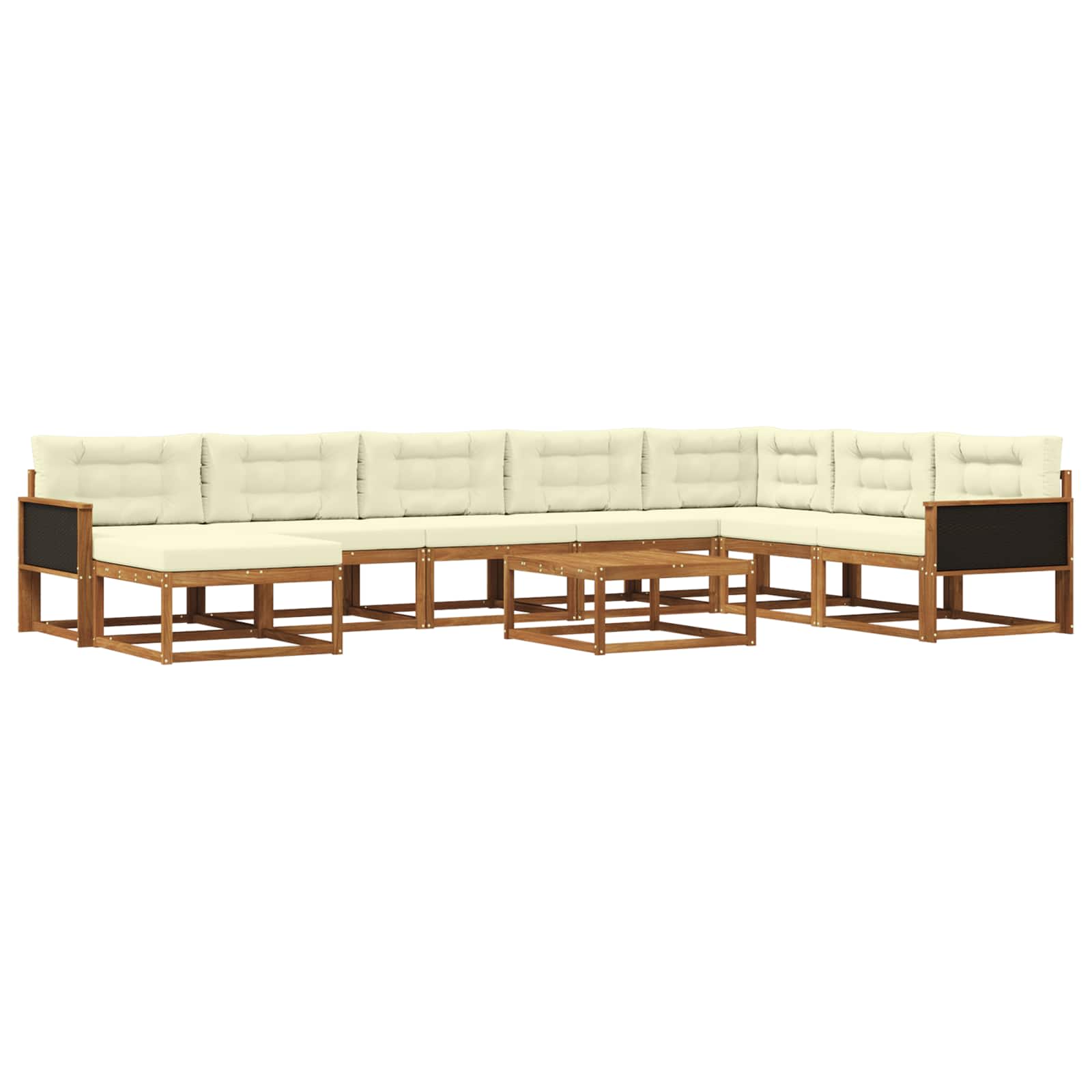 Set vanjskih sofa s jastukom 9 pcs Čvrsto drvo akacije