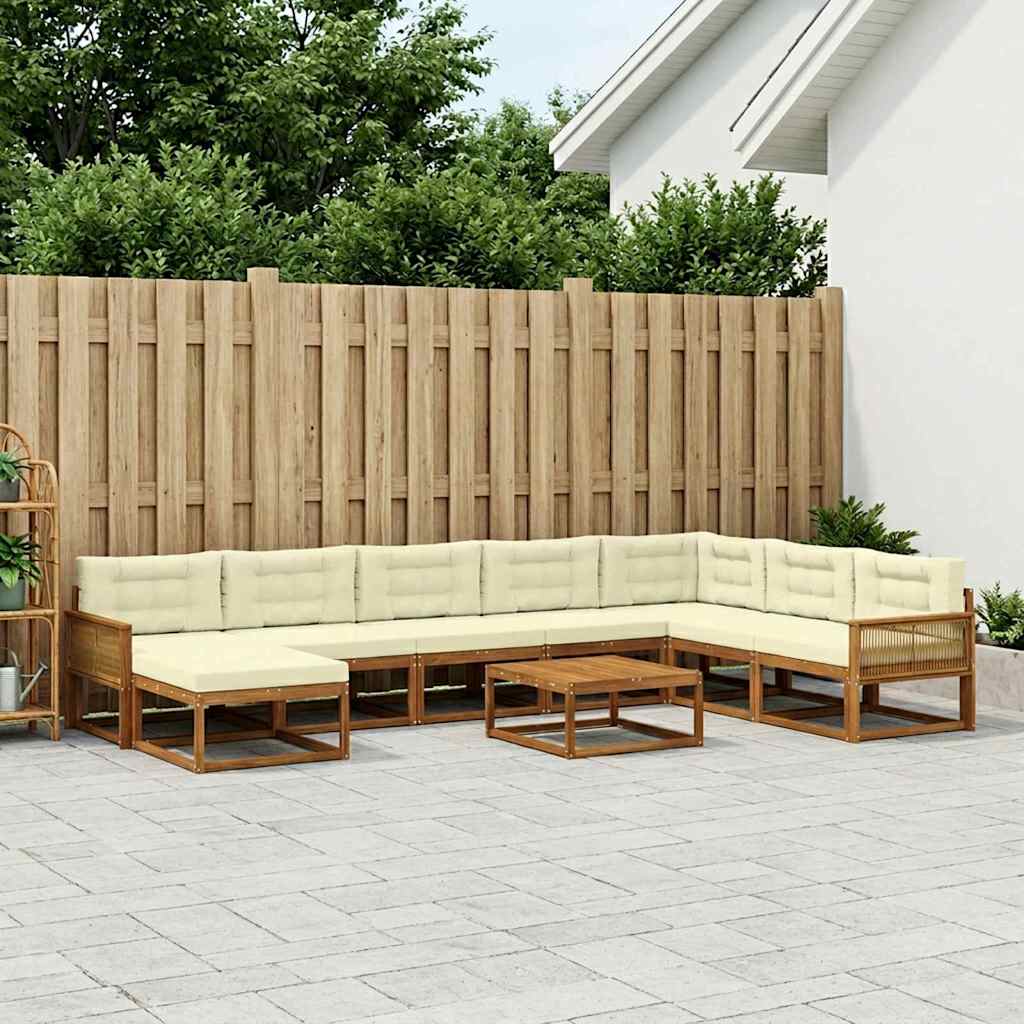 Set vanjskih sofa 9 pcs Prirodna i krem