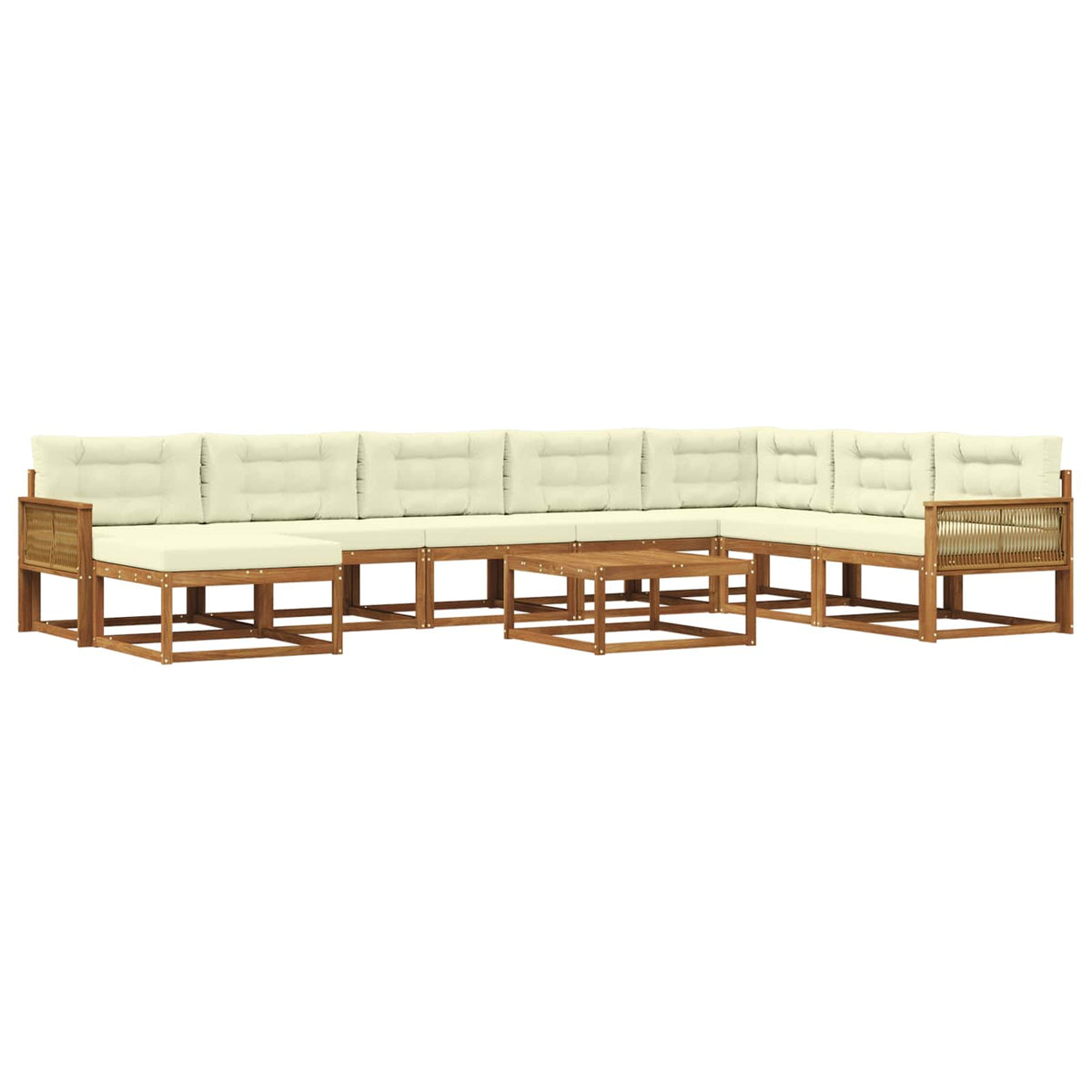 Set vanjskih sofa 9 pcs Prirodna i krem
