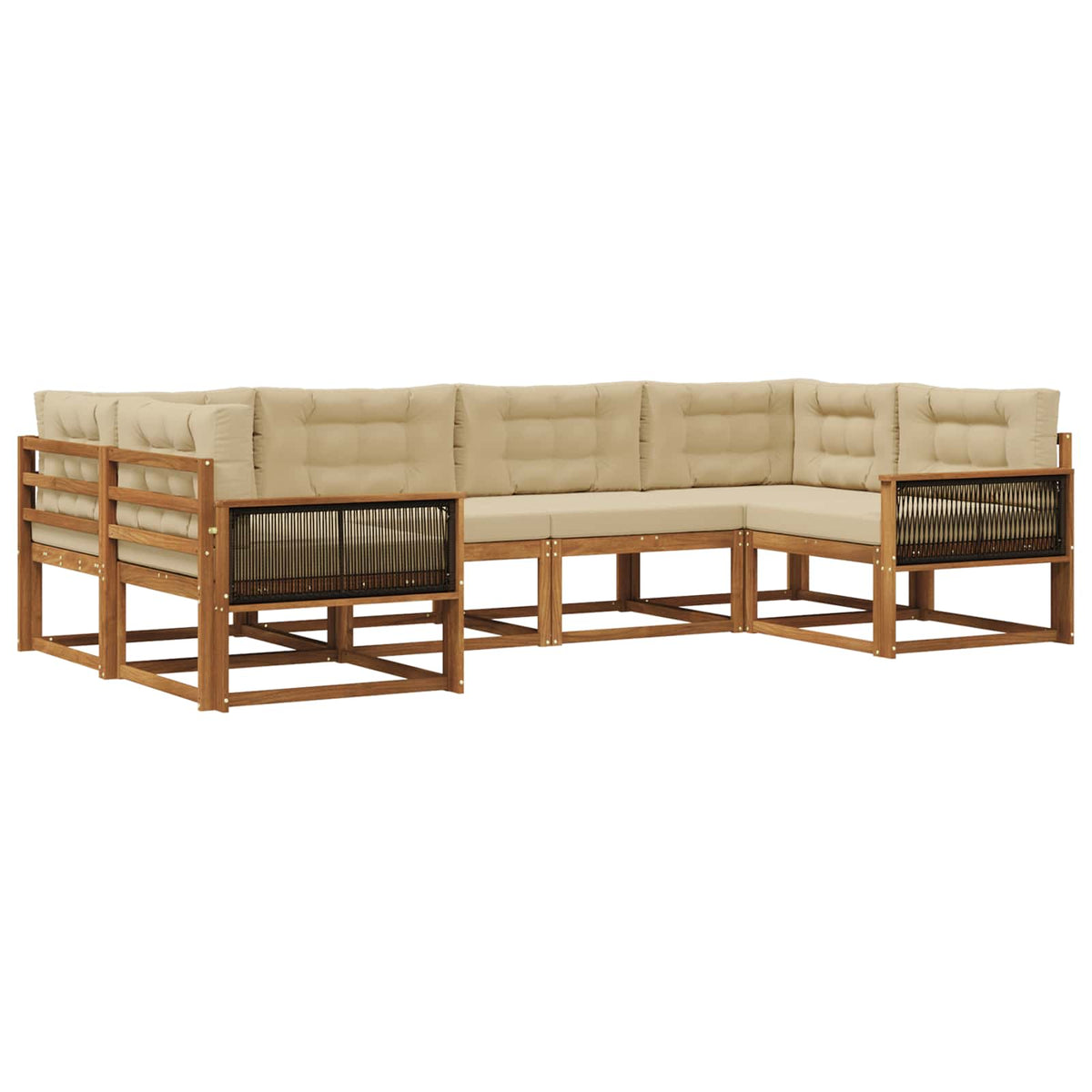 Set vanjskih sofa 6 kom. Prirodna i bež
