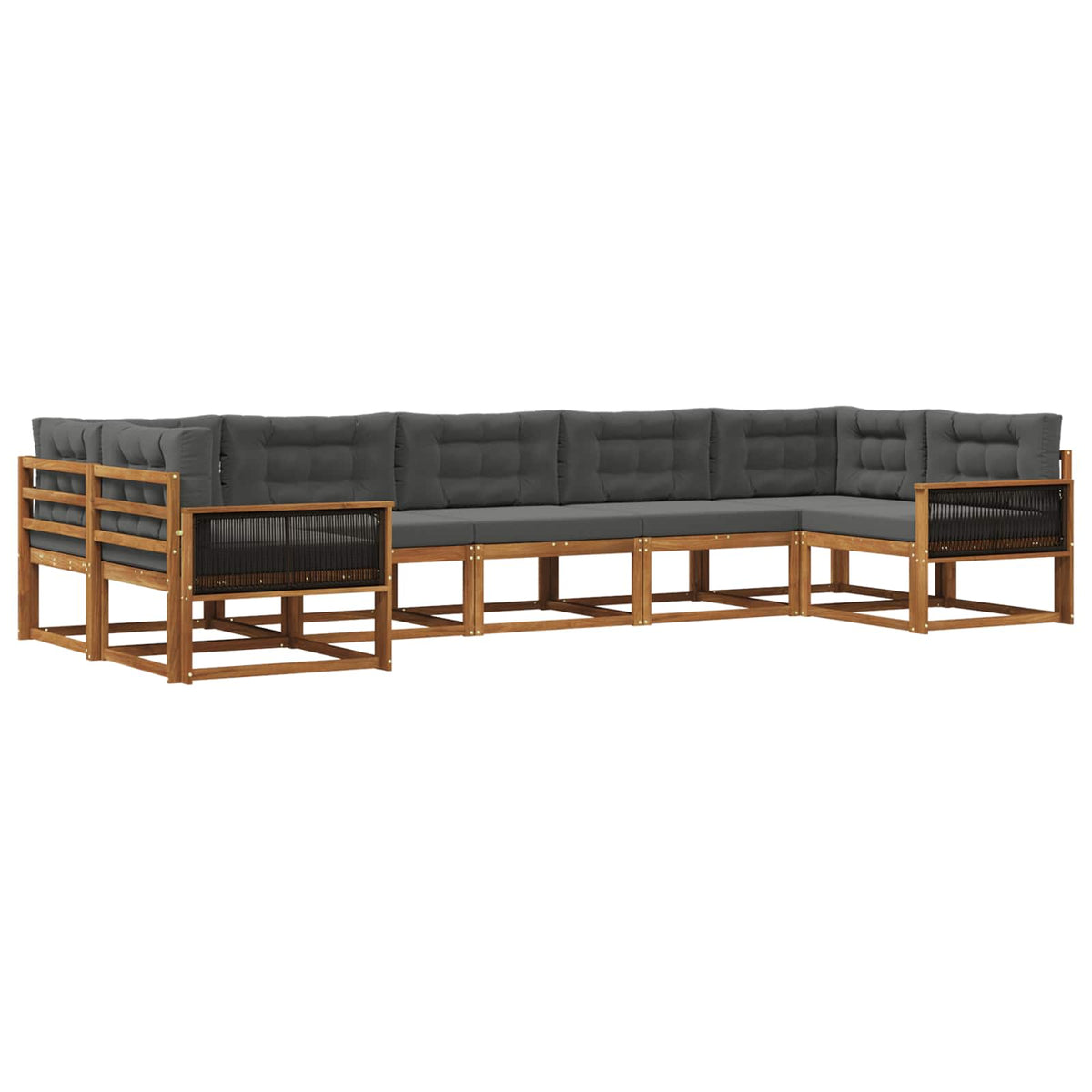 Set vanjskih sofa 7 kom. Prirodna i antracit