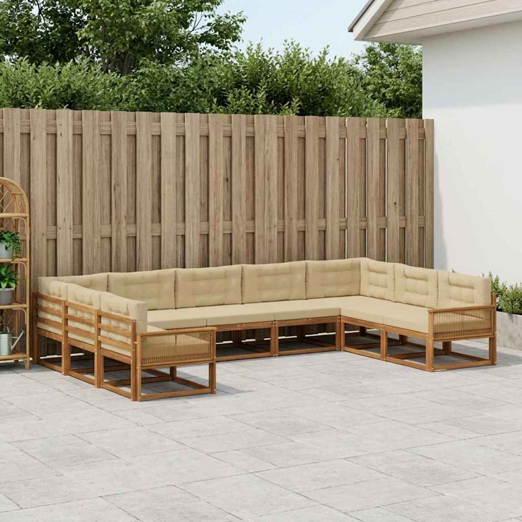 Set vanjskih sofa 9 kom. Prirodna i bež
