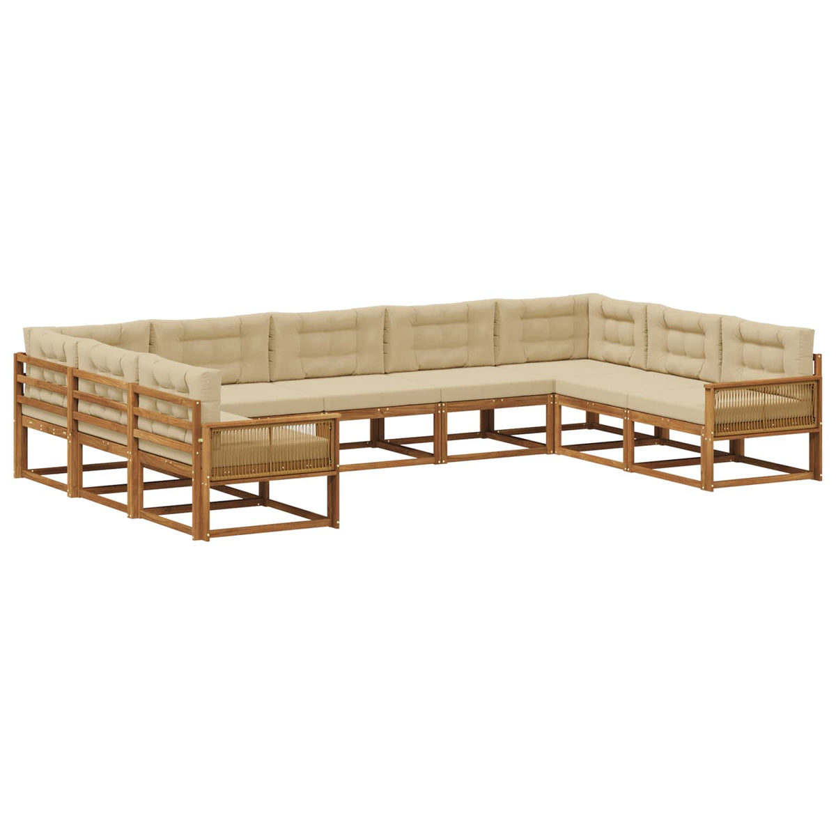 Set vanjskih sofa 9 kom. Prirodna i bež