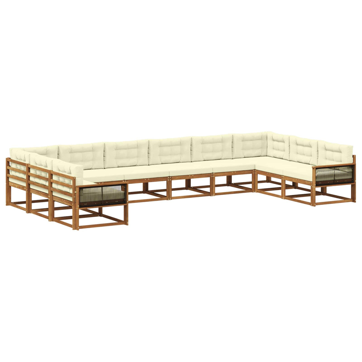 Set vanjskih sofa 10 kom. Prirodna i krem