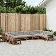 Set vanjskih sofa 10 kom. Prirodna i svjetlosiva