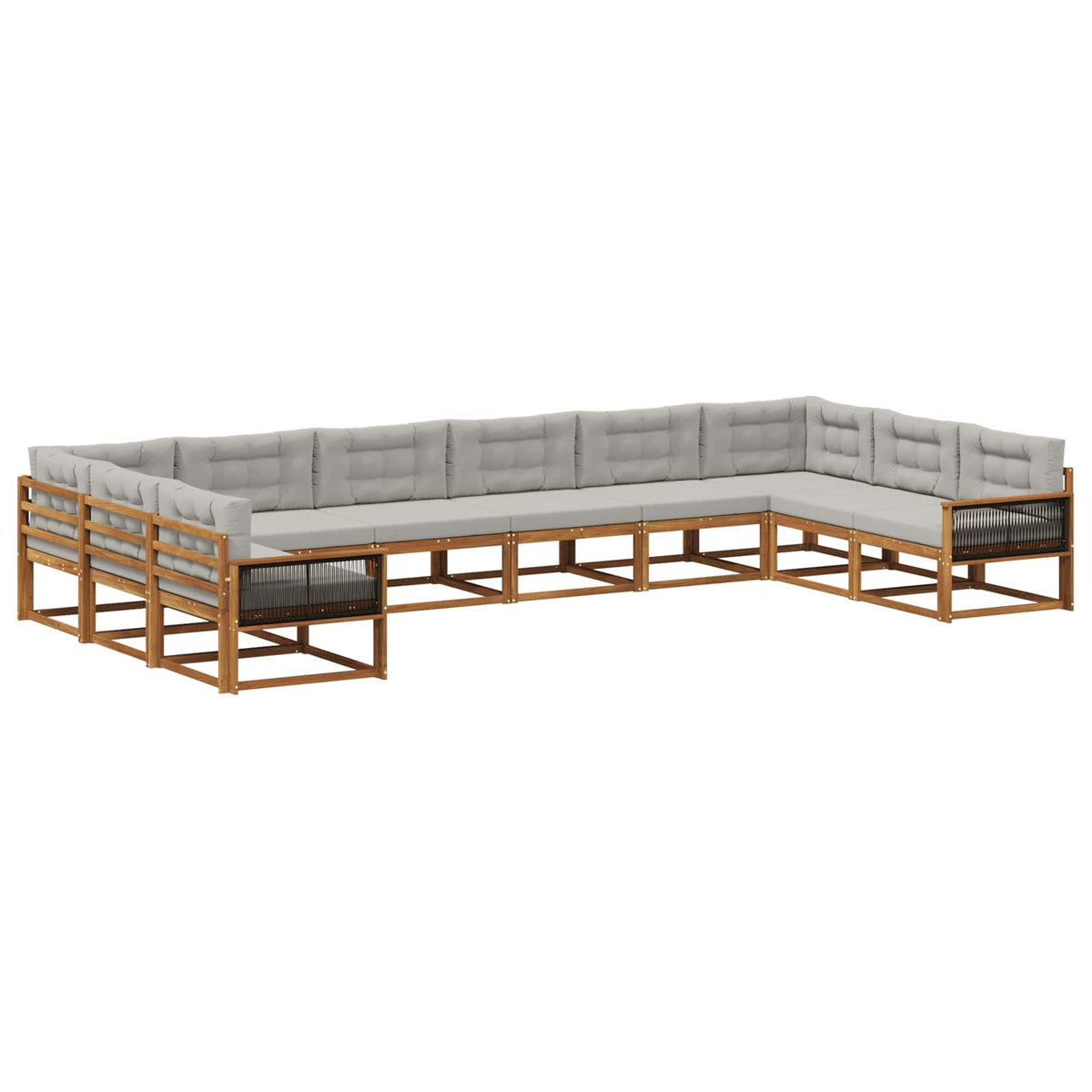 Set vanjskih sofa 10 kom. Prirodna i svjetlosiva