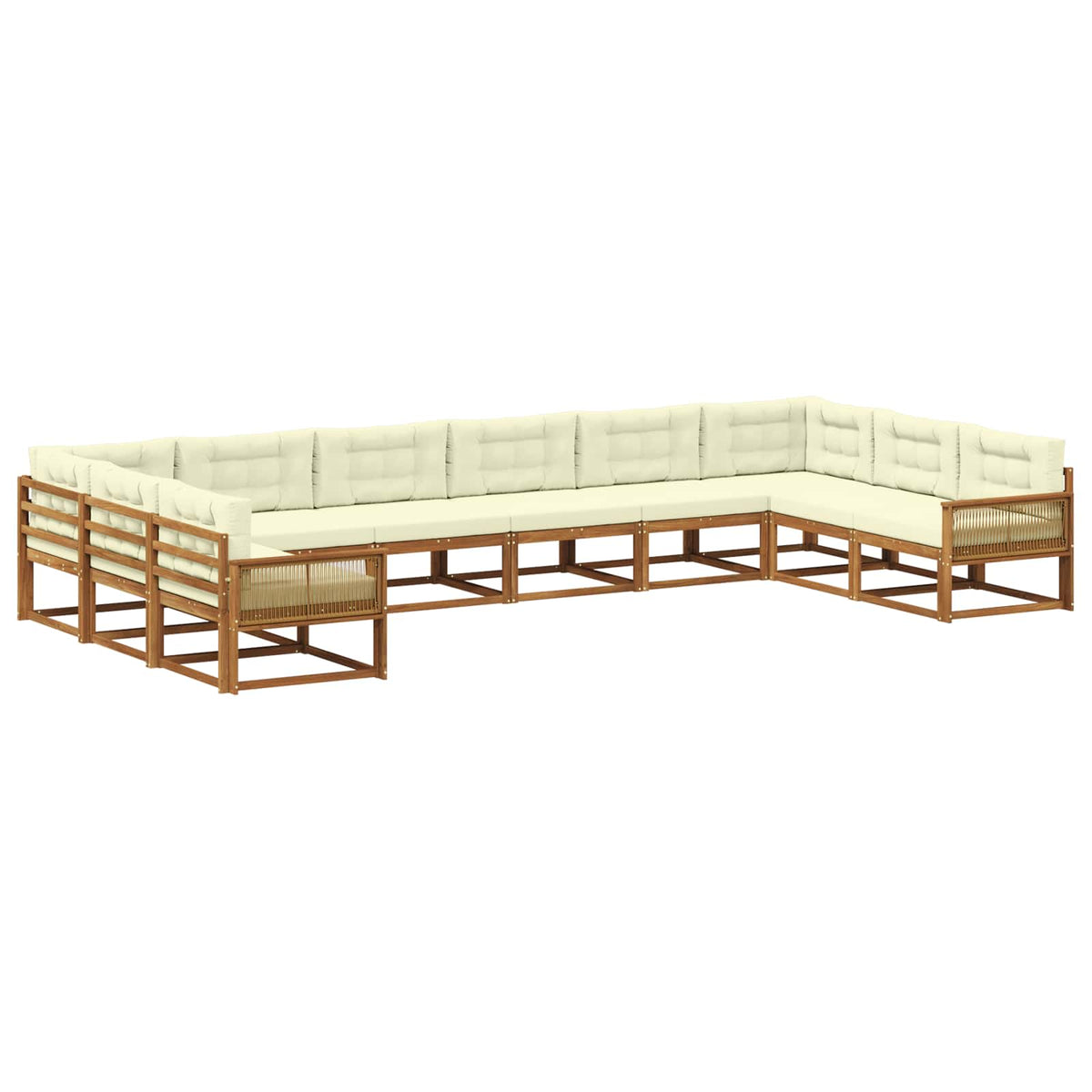 Set vanjskih sofa 10 kom. Prirodna i krem