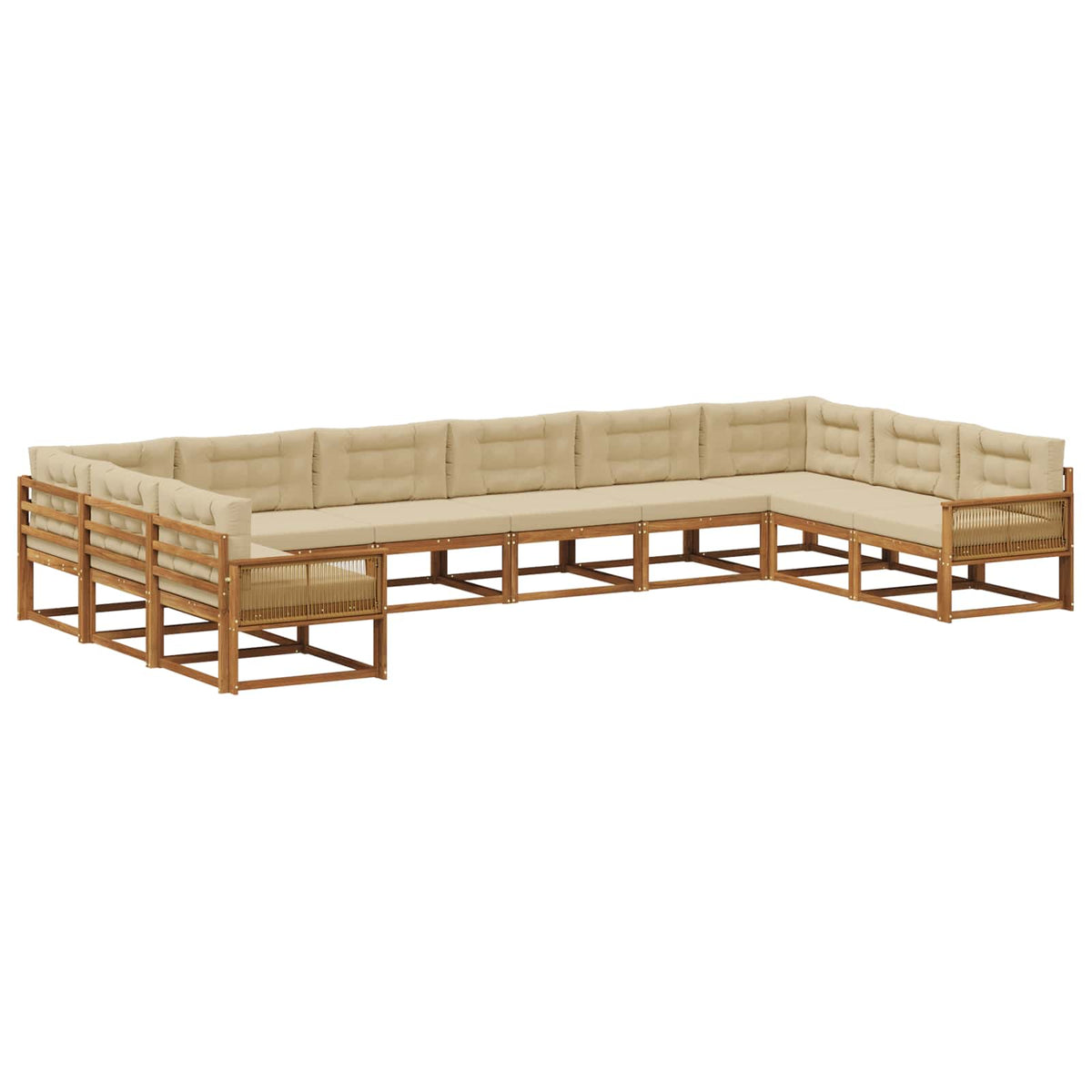 Set vanjskih sofa 10 kom. Prirodna i bež