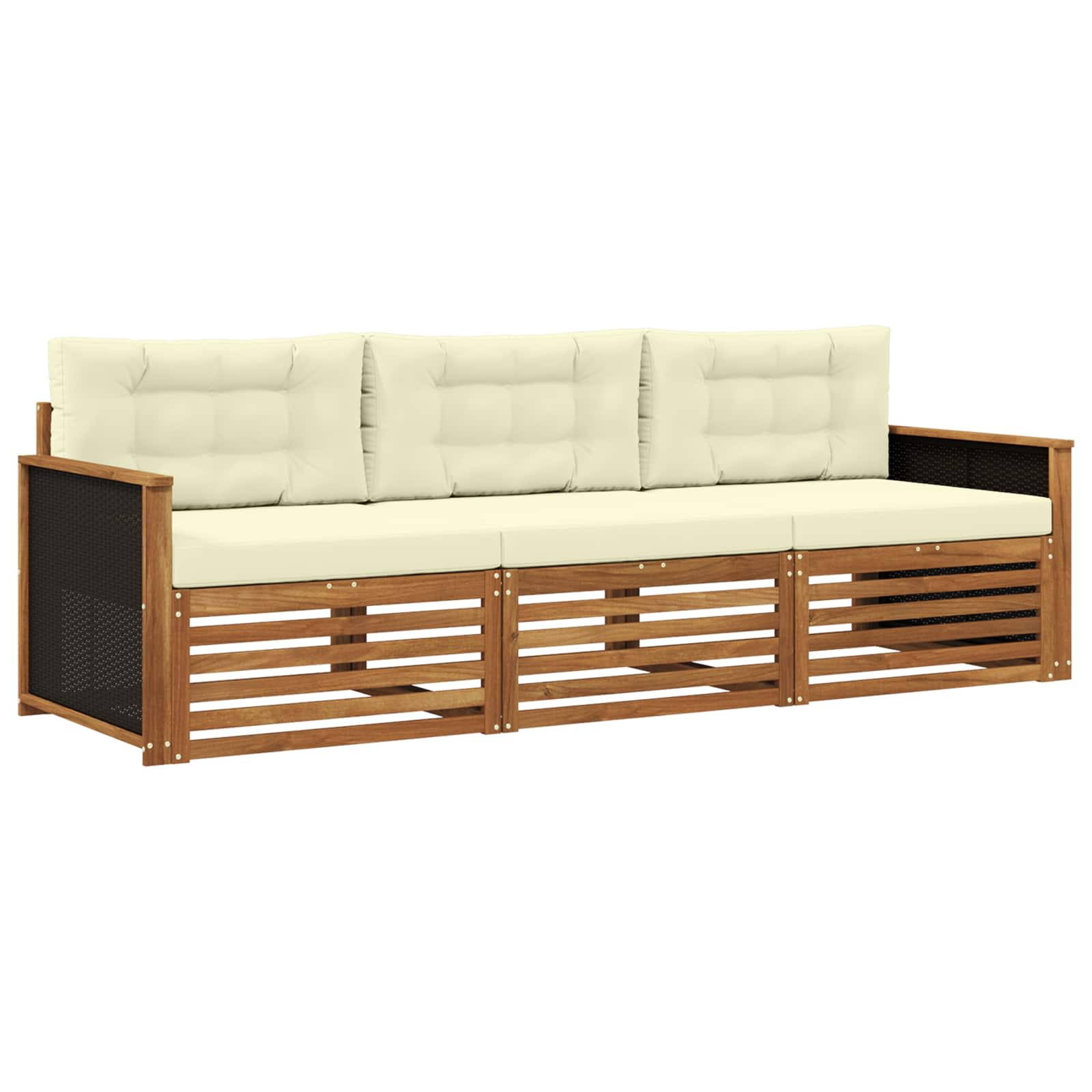 Set vanjskih sofa 3 pcs Prirodna i krem Poliester
