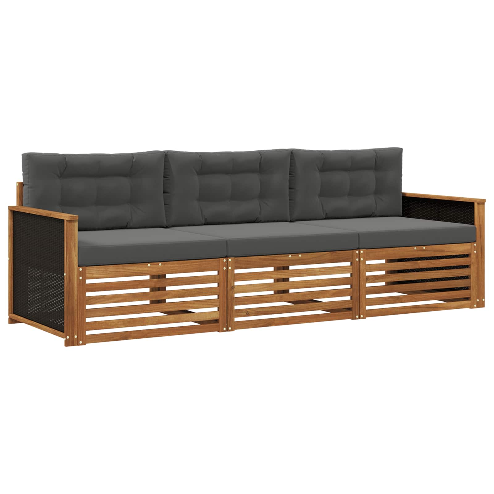 Set vanjskih sofa 3 pcs Prirodna i antracit Poliester