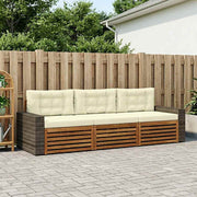 Set vanjskih sofa s jastukom 3 pcs Prirodna i krem Poliester