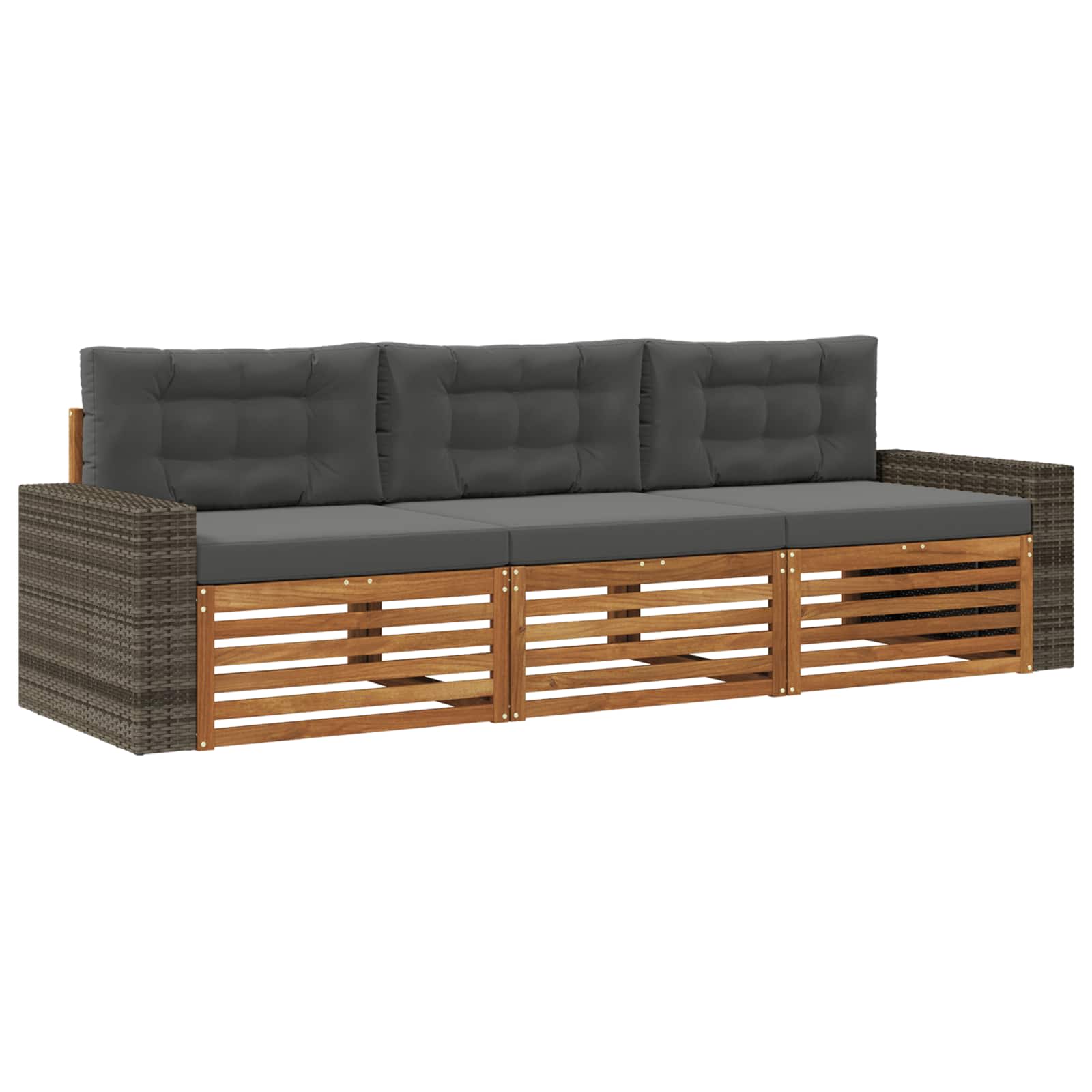 Set vanjskih sofa 3 pcs Prirodna i antracit Poliester