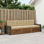 Set vanjskih sofa s jastukom 3 pcs Prirodna i bež Poliester