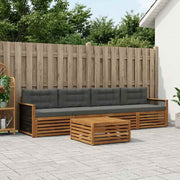 Set vanjskih sofa 5 kom. Prirodna i antracit
