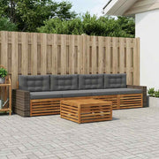 Set vanjskih sofa 5 kom. Prirodna i antracit