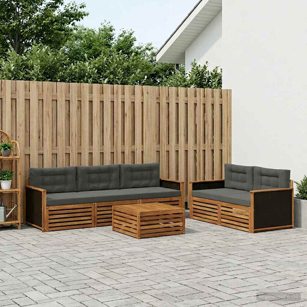 Set vanjskih sofa 6 pcs Prirodna i antracit