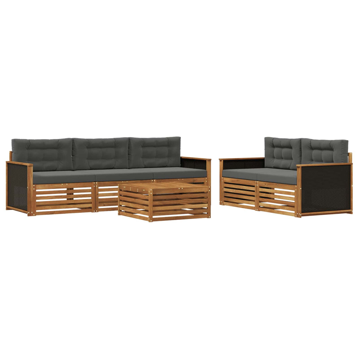 Set vanjskih sofa 6 pcs Prirodna i antracit